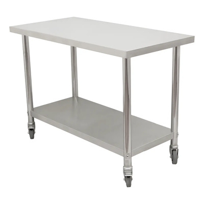 Mesa En Isla Con Ruedas 120 cm Acero Inoxidable 100% Mindejal | MercadoLibre