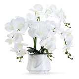 Orquídea Artificial Blanca Para Decoración De Interiores - C
