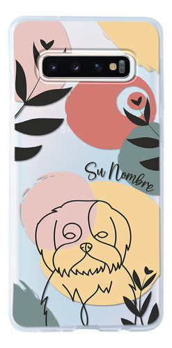 Funda Para Galaxy Mujer Perrito Shih Tzu Minimal Su Nombre