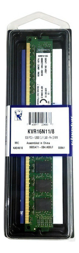 Memória Pc Ddr3 8gb Kingston 1600mhz  Pc3 12800  Kvr16n11/8