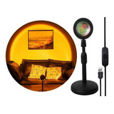 Lampara Velador Proyector Atardecer 360º Sunset Usb Con Base