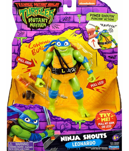 Tortuga Ninja Leonardo  Figura 14 Cm Con Sonido