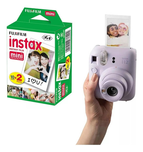 Câmera Revela Foto Fujifilm Instax Mini 12 Lilás + 20 Fotos 