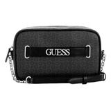 Bolsa Guess Creswell Logo Top Zip Crossbody Black