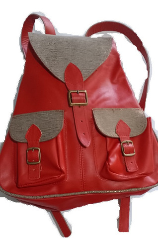 Mochila Grande De Cuero Vacuno Original Para Mujer