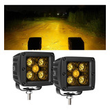 Faro Cuadrados 3 Pulgadas Ambar Off Road Para Jeep Led Cree