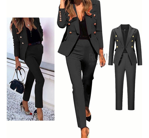 Conjunto, Traje Para Mujer Blazer Y Pantalón Uniforme 2pcs