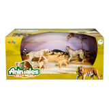 Animal World 997444 Playset 31cm - Pack X4 - Chita Familia