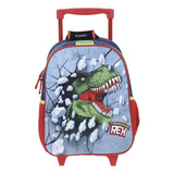 Mochila Ruedas Chenson Preescolar Kinder Dinosaurio Rex Co65612-9 Coleccion Mati Coleccion Sidarta Carro De Fabrica Reforzado Color Azul