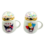 Mug Taza Con Tapa Confeti De Kuromi - Hello Kitty