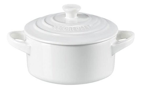 Mini Olla 8 Onzas Le Creuset Redondo En Gres Color Blanco