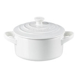 Mini Olla 8 Onzas Le Creuset Redondo En Gres Color Blanco