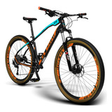 Bicicleta Aro 29 Gts Gx 1x9 F. Hidráulico Shimano Alivio Cl Cor Azul-laranja Tamanho Do Quadro 17