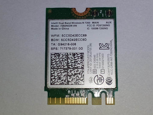 Placa Wifi Intel Wireless -n 7260 5 Ghz + Bluetooth 7260ngw
