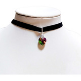 Choker Gargantilla Negra Con Cristal De Swarovski® Plata 925