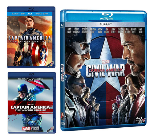 Capitan America + Soldado Del Invierno + Civil War Blu-ray