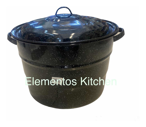 Olla Recta De Peltre Negro De 17 Litros