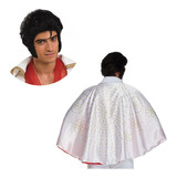 Kit Disfraz Elvis Presley Capa Reversible + Peluca Cotillón