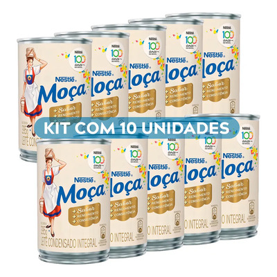 Leite Condensado Integral Moça Nestlé Lata 395g Kit com 10 | MercadoLivre