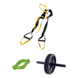 Kit Entrenamiento Trx+banda Circular+rueda Doble Ab 