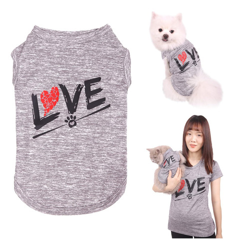 Caisang Camisas Para Perros Love Puppy T-shirt Ropa De Mamá 