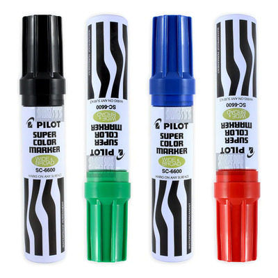 4 Plumones Pilot Jumbo Recargable Super Color Rotafolio