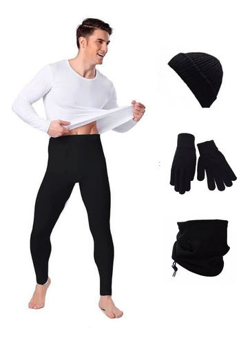 Combo Fleece Termico X5 Leggings Buso Cuello Gorro Guantes