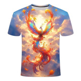 Playera De Manga Corta Con Estampado Digital Phoenix Flying