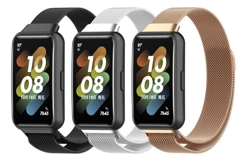 3 Correas Milaneses De Acero Para Smartwatch Huawei Band 7