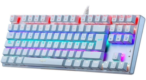 Teclado Mecanico Gamer Nisuta Nskbgz88 Blanco Rgb Sw Rojo