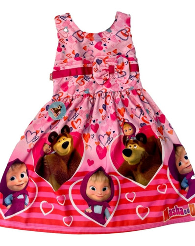 Vestido Infantil Marcha E O Urso Gata Mary Unicornio 