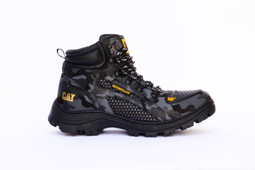 Bota Camuflada De Couro Botina Cat Para Moto Impermeavel 