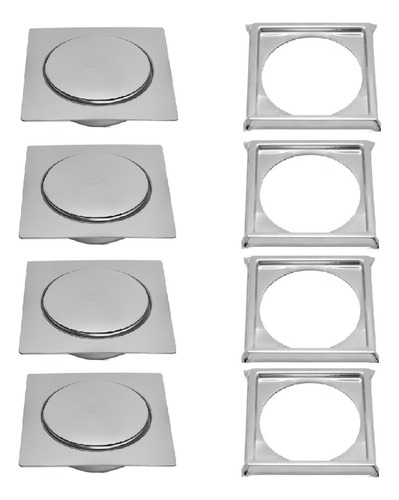 Kit 4 Ralo Inteligente Click 15x15 + 4 Porta Grelhas 15x15