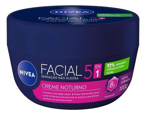Creme Hidratante Facial Noturno 5 Em 1 - Nivea 