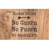 Cartel De Chapa Fun Saying Vintage House Rules No Fussi...