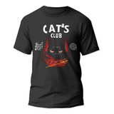 Polera Cat Club Gatos Moda Mujer Niña Niños Juvenil Ters