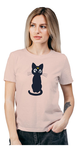 Polera Mujer Sailor Moon Luna Gata 100% Algodón Orgánico Se5