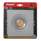 Spot Led Cob Quadrado 7w Direcionável Bivolt Avant 3000k