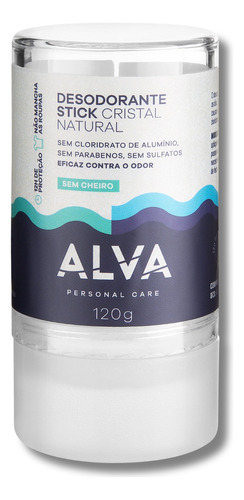 Desodorante Stick Alva Crystal Sem Fragrância 120g