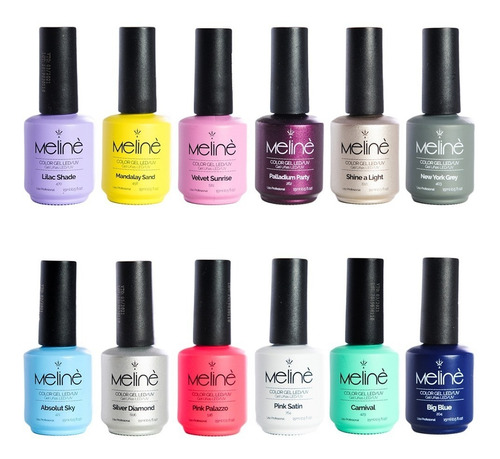 Kit X 12 Esmaltes Semipermanentes Meline Gel/uv Uñas