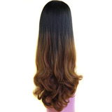 Brown Blackhair Big Wave Pelucas De Cabello Humano Largo Riz