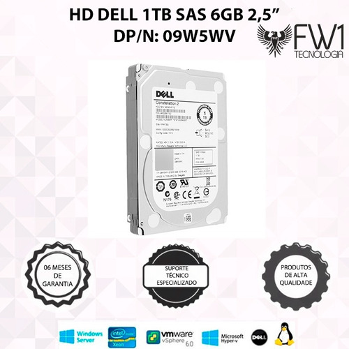 Hd Dell 1tb 7.2k 2.5  6gbps - Dell Dp/n: 09w5wv