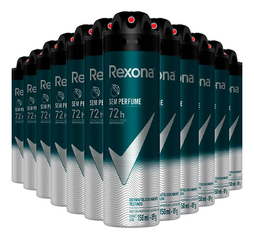 Desodorante Aerosol Rexona Men Sem Perfume 150ml/90g - 12 Un