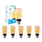 Foco Edison Vintage Led 4w Luz Calida E27 5 Focos Ilv 