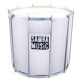 Surdo De Madeira Phx 60x18 Samba Music Branco Wood