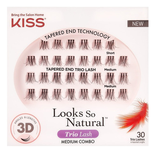 Pestañas Postizas Kiss Looks So Natural Trio Lash Negras