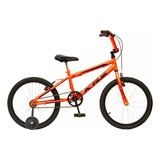 Bicicleta  Infantil Krs Rebaixada Aro 20 1v Freios V-brakes Cor Laranja Com Rodas De Treinamento