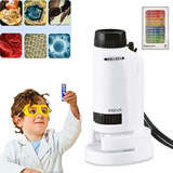 Mini Microscopio De Bolsillo Para Niños + 12 Muestras