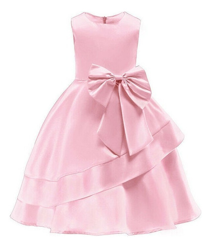 Vestido De Princesa Bowknot De Dama De Honor Para Niña