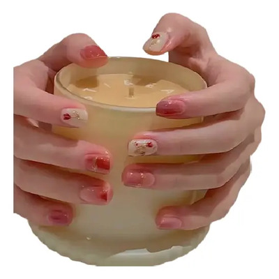 24 Pz Uñas Postiza Capullo Rosa Rojo Nails Tips Press On | MercadoLibre